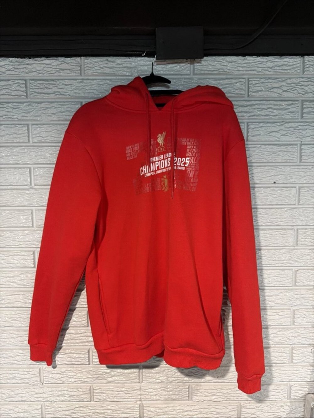 LIVERPOOL FC 2025 Premier League Champions Red Hoodie Adult Medium